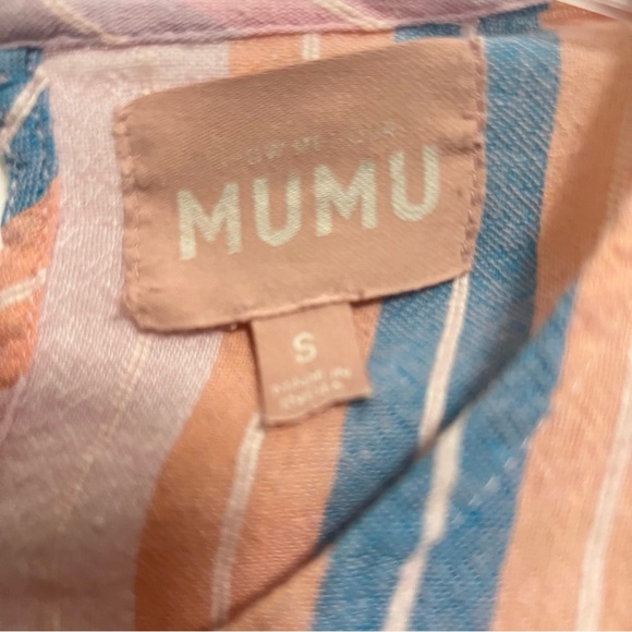 Show Me Your Mumu Brooks Babydoll Mini Dress Paradise Stripe. - Picture 7 of 11